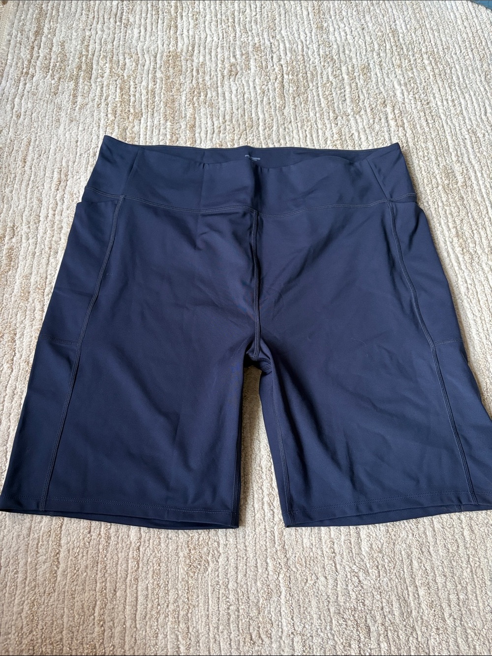 girlfriend collective Navy High-Rise Bike Shorts size 4XL